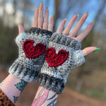 Sweetheart Fingerless Mitts Crochet Pattern