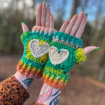 Sweetheart Fingerless Mitts Crochet Pattern