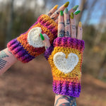 Sweetheart Fingerless Mitts Crochet Pattern
