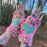 Sweetheart Fingerless Mitts Crochet Pattern