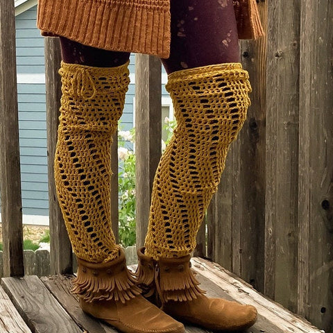 Spiral Leg Warmers - Crochet Pattern
