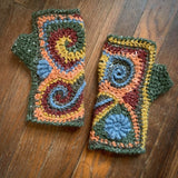Freeform Fingerless Gloves - Crochet Pattern