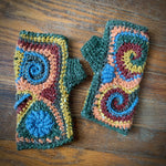Freeform Fingerless Gloves - Crochet Pattern