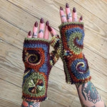 Freeform Fingerless Gloves - Crochet Pattern
